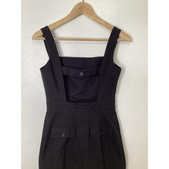 12 Storeez Black Sleeveless Strappy Open Back Cinched Waist Midi Sheath Dress XS - Picture 5 of 8